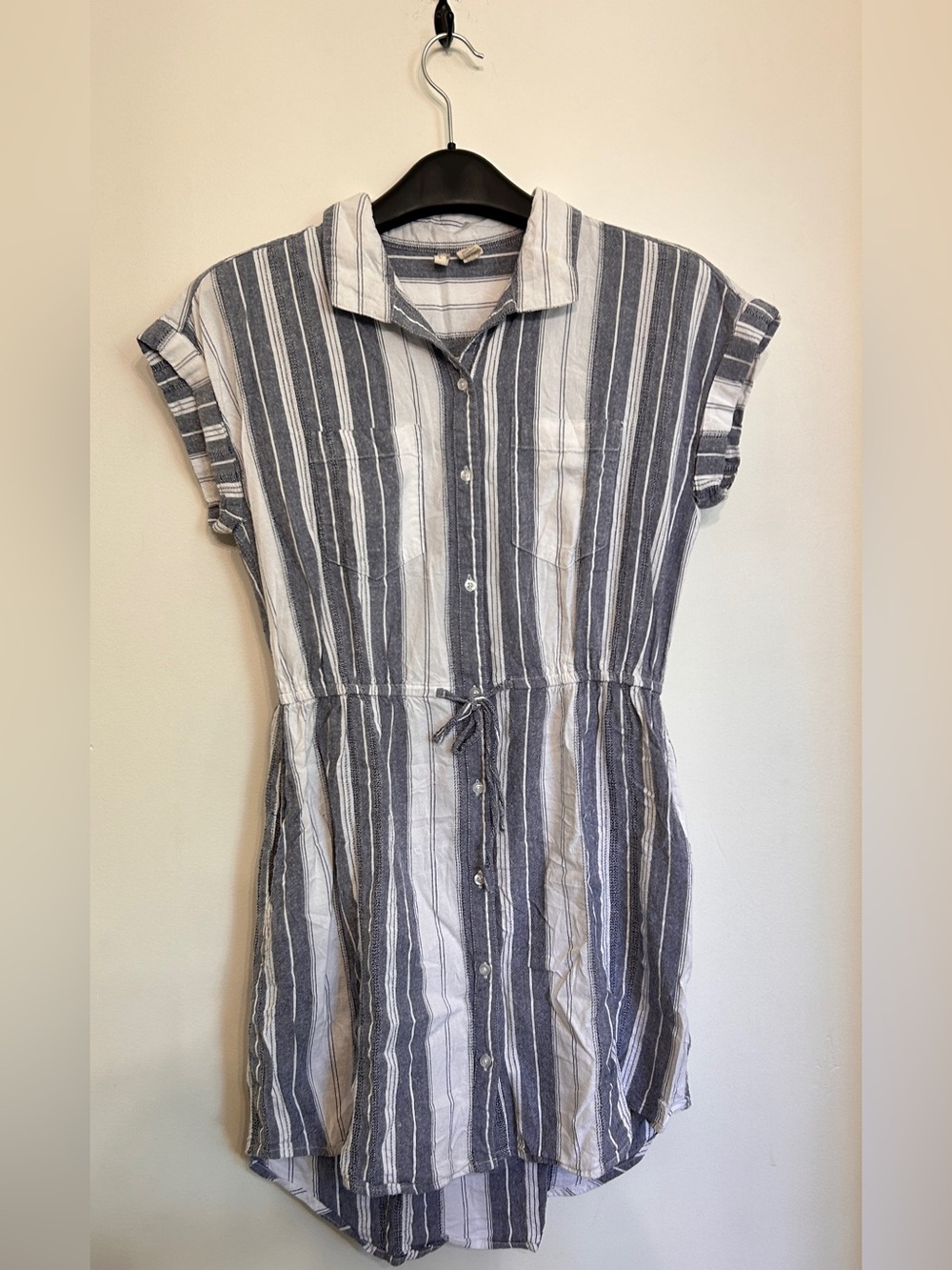 JAPNA 100% COTTON BUTTON UP SHORT SLEEVE DRESS